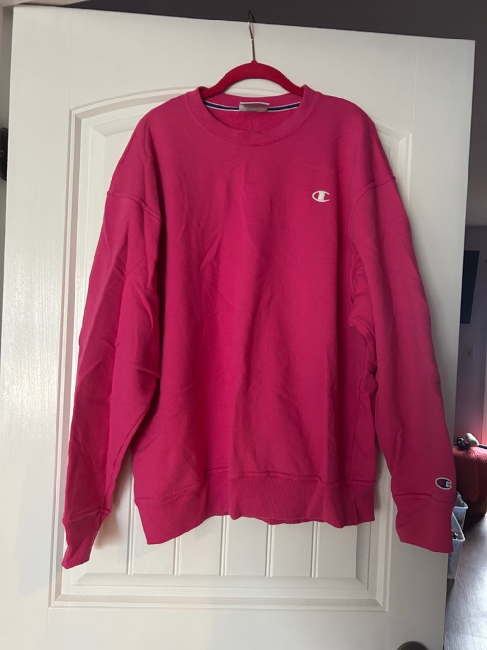 Champion Men's Crewneck Sweatshirt - Hot Pink